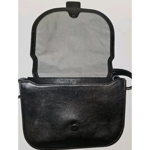 Fossil Wiley leather Saddle Bag Crossbody Black 9.5x8.5x4 - Picture 3 of 12